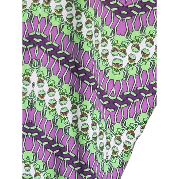 LulaRoe Women's Purple/Green Kermit the Frog Tall & Curvy Legging Stretch OS - Picture 3 of 7